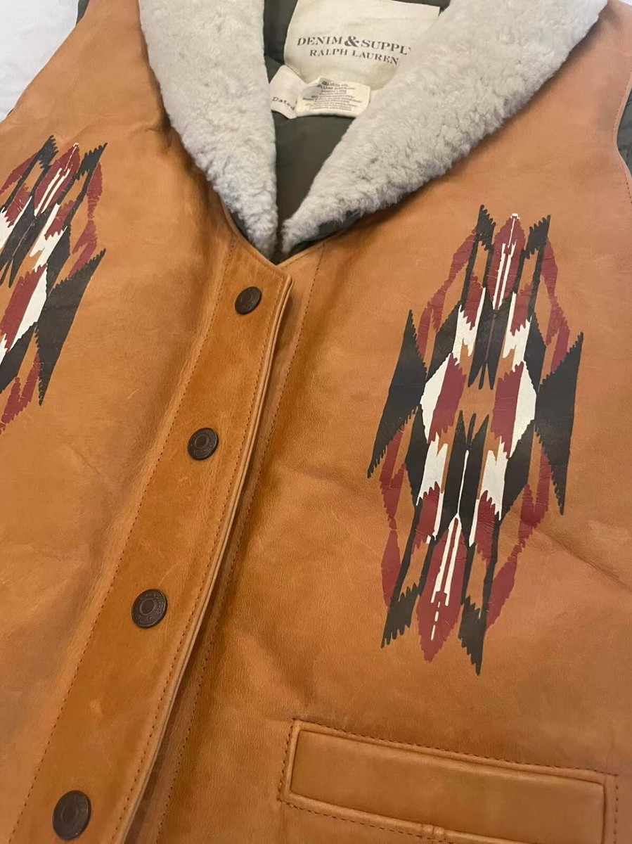 Ralph Lauren Aztec Navajo Leather Vest Denim Supply | eBay