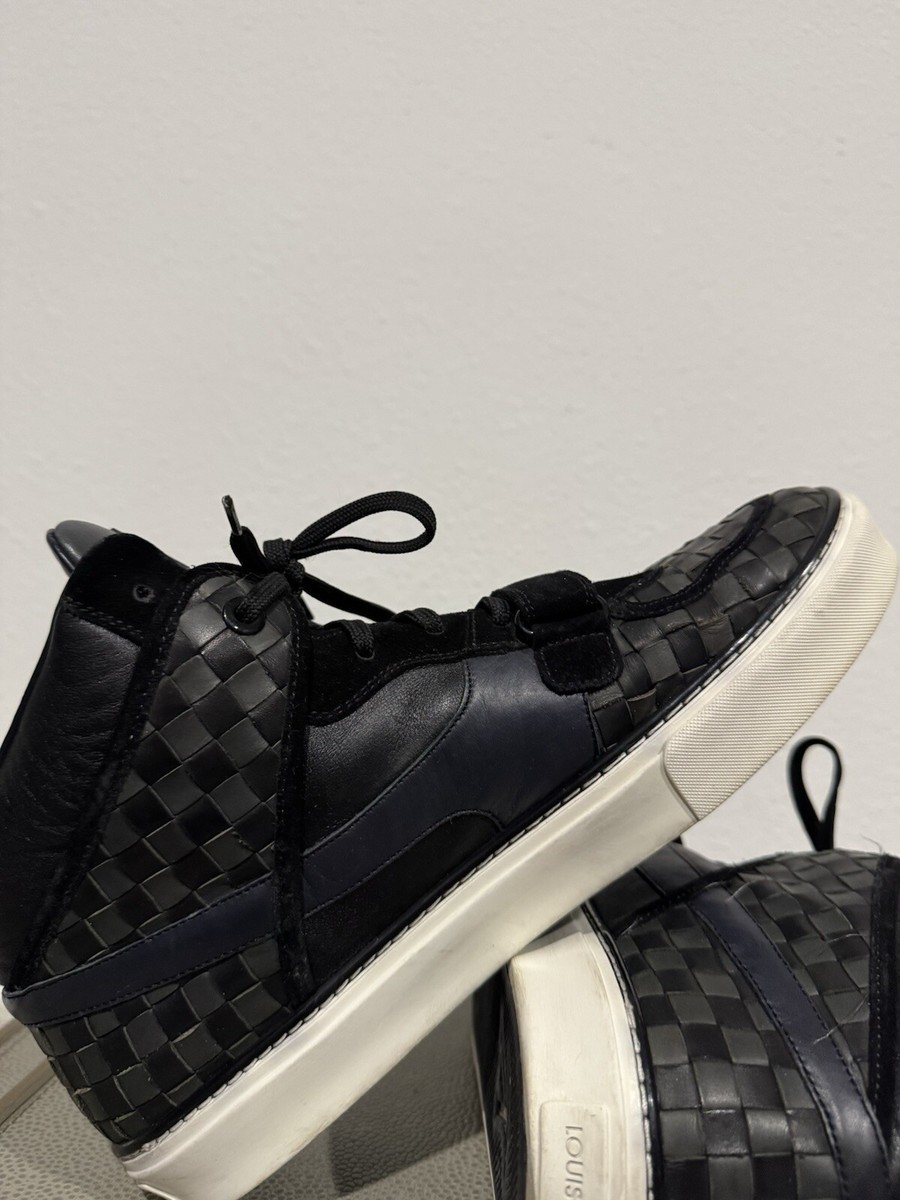 Louis Vuitton Authentic ￼checkered black dark blue gray Tower Sneakers Mens US 7 Louis Vuitton Authentic Checkered Black Dark Blue Gray Tower  main image 4