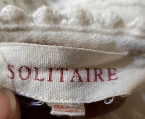 Solitaire geschnürte weiße Leinenbluse Größe XL - Bild 9 von 10