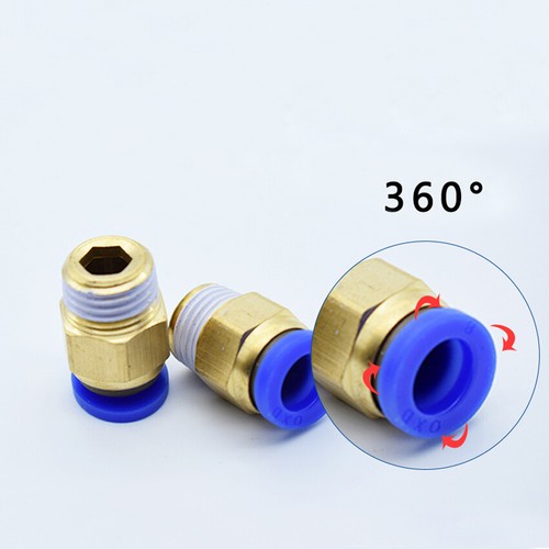 Straight Pneumatic Fitting M5-M16 Male Stud to 4-12mm Hose Push-In Fit Connector - Picture 3 of 23