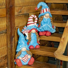 Lady Patriot Garden Gnomes "The Americanas" in Assorted Styles