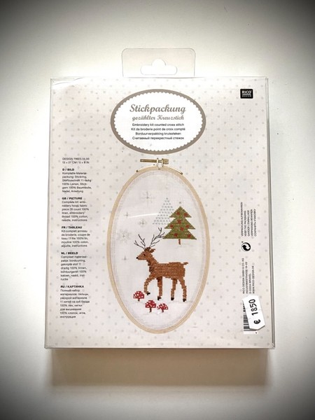 Rico Design Stickpackung ,,Bild - Rentier‘‘ 13X21Cm, Komplettset-image