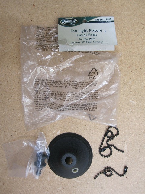 Hunter Ceiling Fan Light Fixture Finial Kit In Antique Black