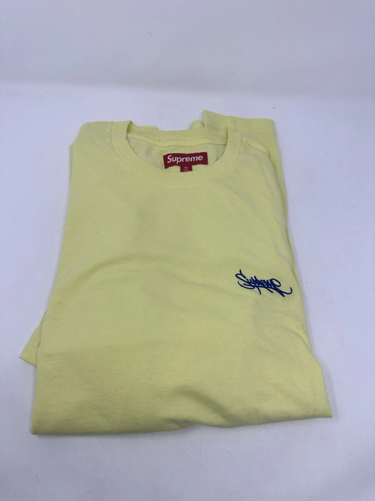 Haut Supreme étiquette lavée S/S jaune vif taille XL OCCASION