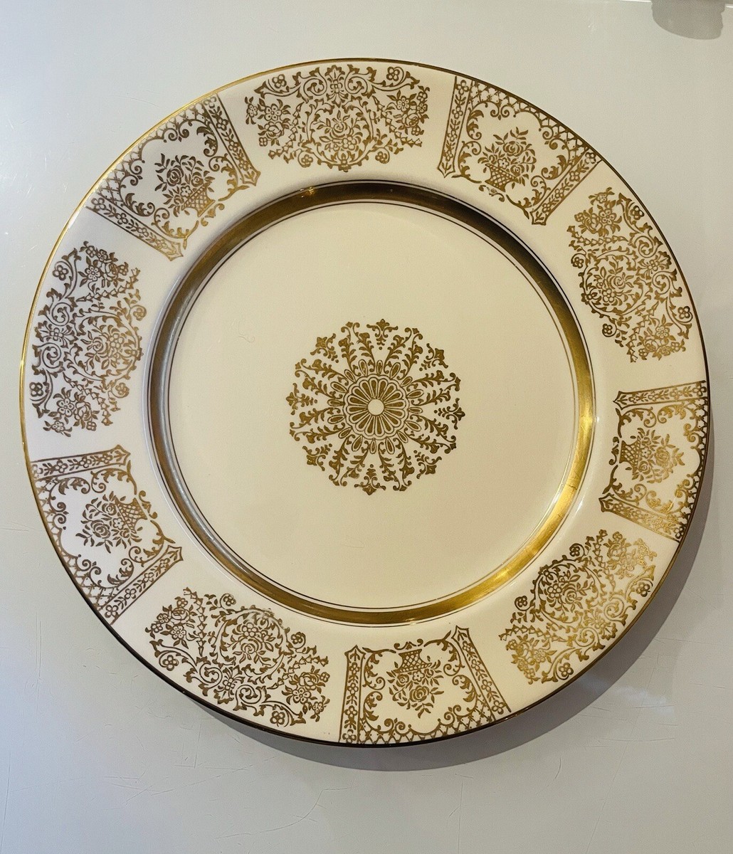 Rare 1920s Vintage JOHNSON BROs Victorian Cream Gold Filigree 26cm