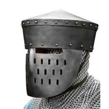 SCA LARP 18GA Medieval Helmet /Great Knight Templar Helmet Replica Gift