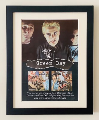 GREEN DAY+STUCK WITH ME+1995+ORIGINAL FRAMED MUSIC ADVERT