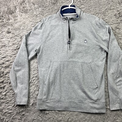 B Draddy Gray 1/2 Zip Golf Pullover Men s Size Small Cotton Spandex Blend