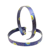 Giampouras 50642 ~ Anodized Colored Titanium Open Hoop Earrings