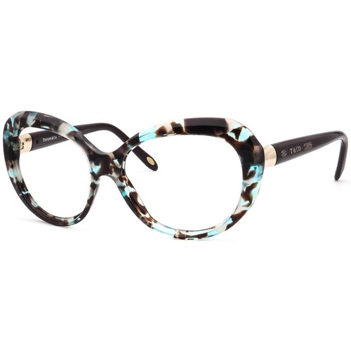 Tiffany & Co. Sunglasses Frame Only 4122 8215/3B Havana/Teal Cat Eye Italy 56 mm - Picture 3 of 6