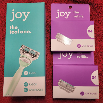 Gillette Joy Razor Blades 8 Refills Cartridges + Shaver Handle 2- Fits Fusion