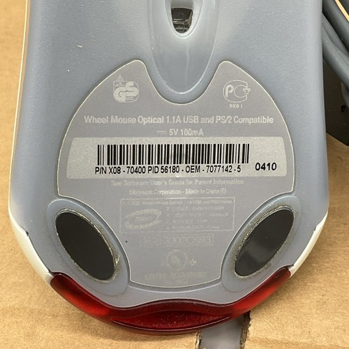 Microsoft Wheel Mouse Optical USB X08-70400 1.1A White PS/2 Compatible TESTED - Picture 7 of 8