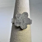 Vintage Artisan Designer Baroni Ring Sterling Silver Size 5 Hammered Flora
