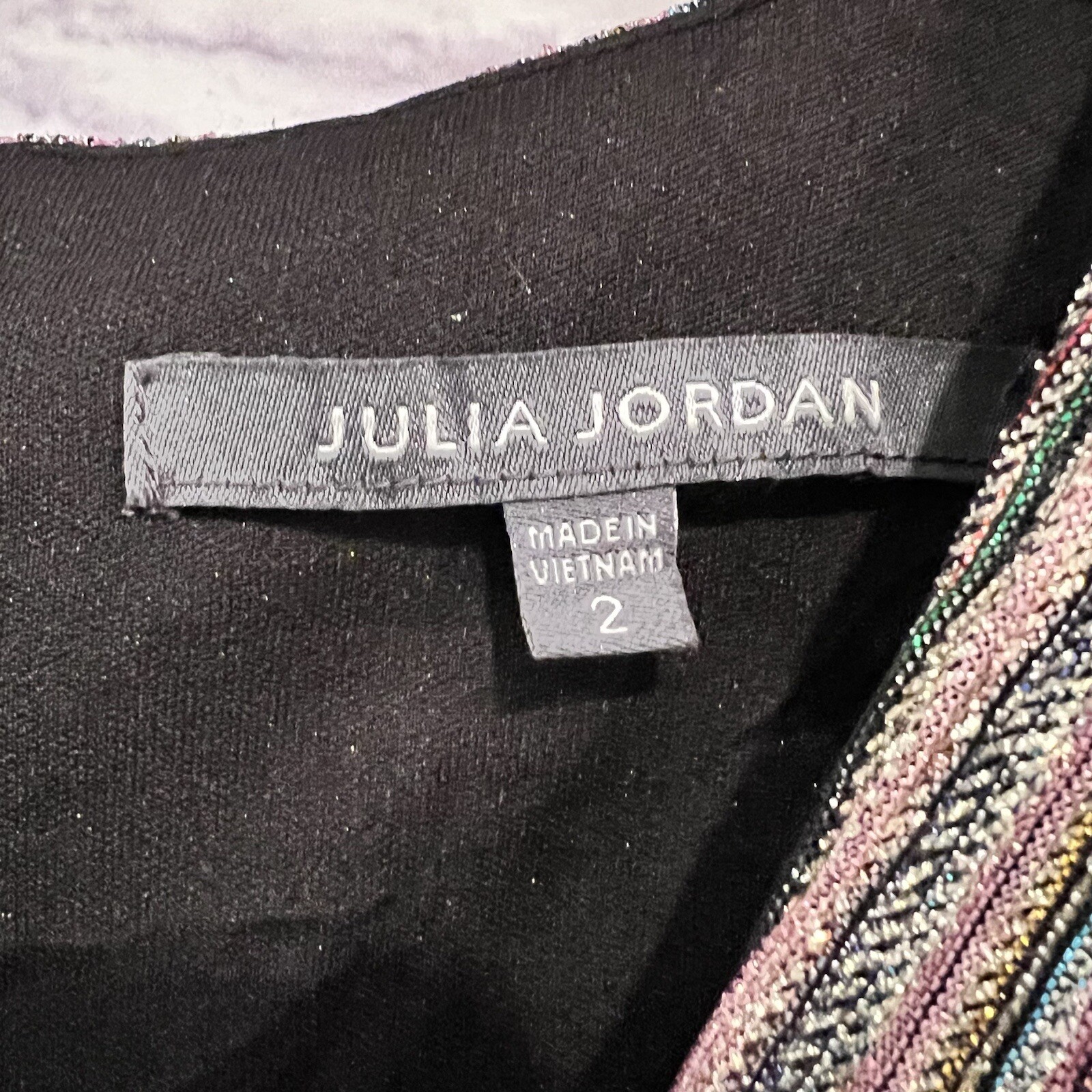 Julia Jordan Multi Colored Shimmery Stripe Metallic Long Sleeve Faux Wrap Dress thumbnail 12