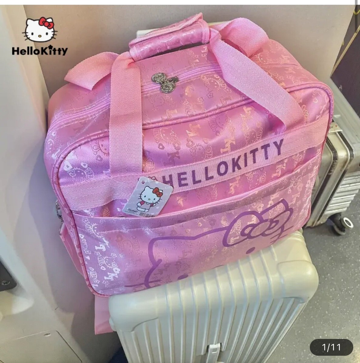 Sanrio Hello Kitty Duffle Bag Travel Luggage Pink Kawaii Overnight