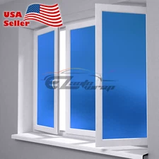 4"x8" Sample Blue Frosted Film Glass Bathroom Window Security Privacy Sticker