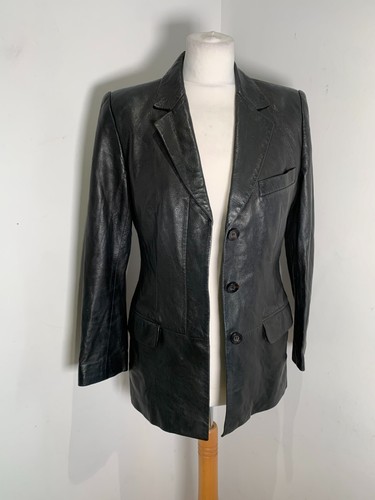 GUCCI Tom Ford Leather Blazer Size 40 UK 8 10 VGC fitted jacket lined classic - Picture 15 of 20