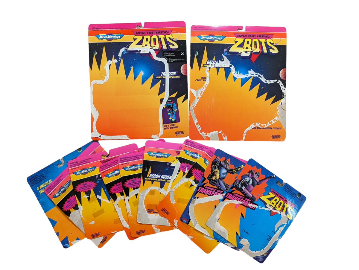 Lot of 13 Galoob Micro Machines Mini Z-Bots Cardback 1990s Action