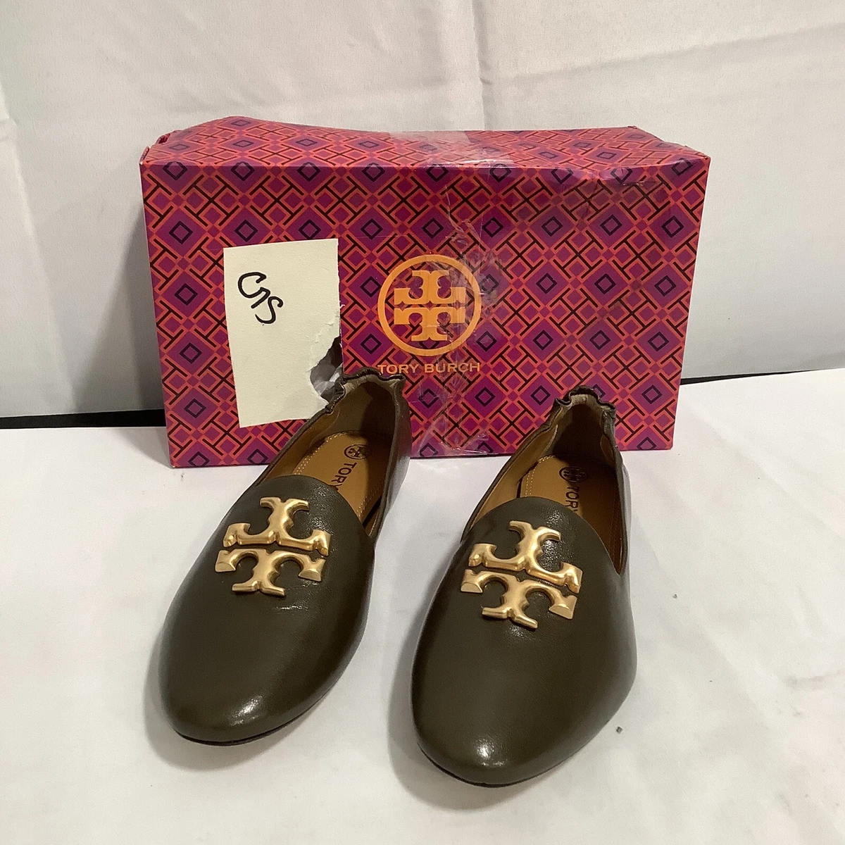 Green tory burch flats top