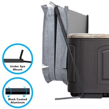 Puri Tech Rock Spa Cubierta Elevador Bajo Montaje Tubo de Aluminio Recubierto de Polvo Negro