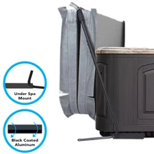 Puri Tech Rock Spa Cover Lift Under Mount Powder Coated Aluminum Tubing Black