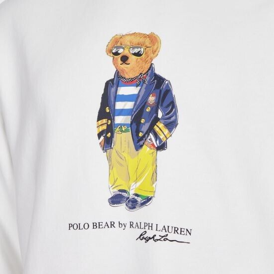 Polo Ralph Lauren | NAUTICAL Polo Bear Fleece Hoodie | White | XXL |  DEADSTOCK |