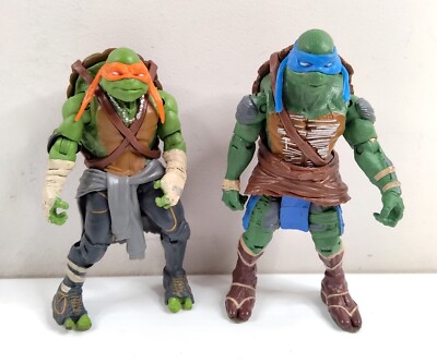 2 x TMNT Teenage Mutant Ninja Turtles Action Figure 2014 Playmates LEO MICHELA
