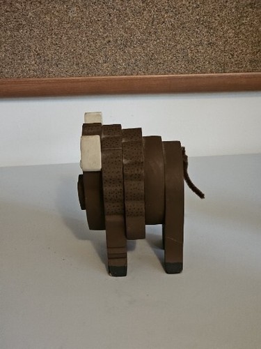 Wood Art Handmade Bull Figure Desk Brown - Picture 4 of 5