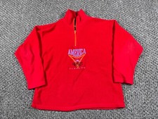 VTG The Limited 1/4 Zip Fleece Pullover Women's Medium Red Embroidered USA Made