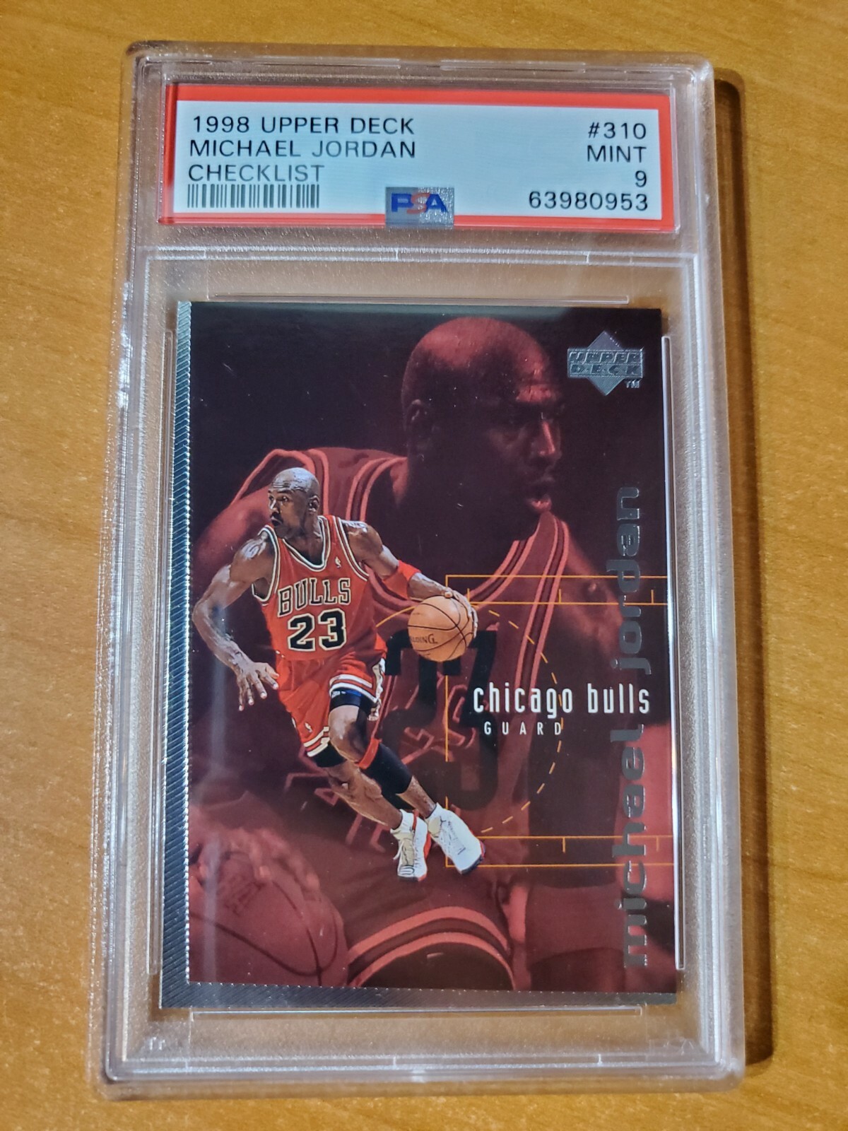 1998 Upper Deck Checklist Michael Jordan Card #310 PSA 9 Mint