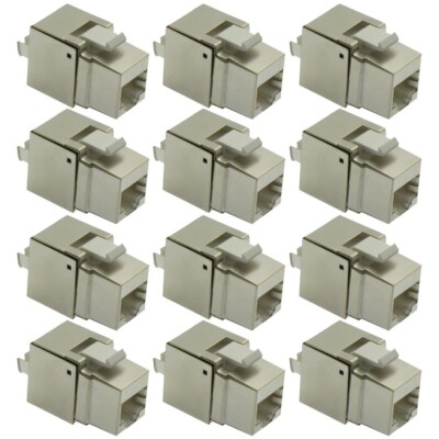 12 Pcs Cat6 RJ45 Network LAN Ethernet Shielded Keystone Jack 110 Punch Down 8P8C
