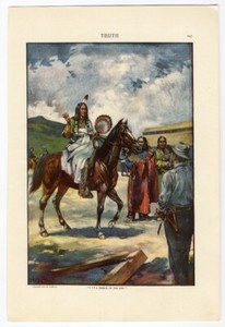 NATIVE AMERICAN INDIANS 1900 Print by WILLIAM RAYMOND EATON Prince of the Line