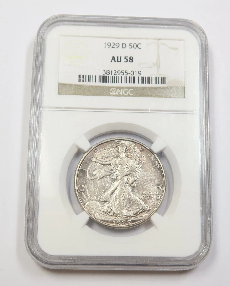 AU 58 Graded 1943 Year Liberty Walking Half Dollars (1916-1947