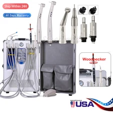 Portable Dental Delivery Unit Turbine Air Compressor+Curing Light/Handpiece Kit