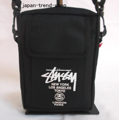 STUSSY Mini Shoulder Bag Crossbody Pochette Pouch Black Magazine