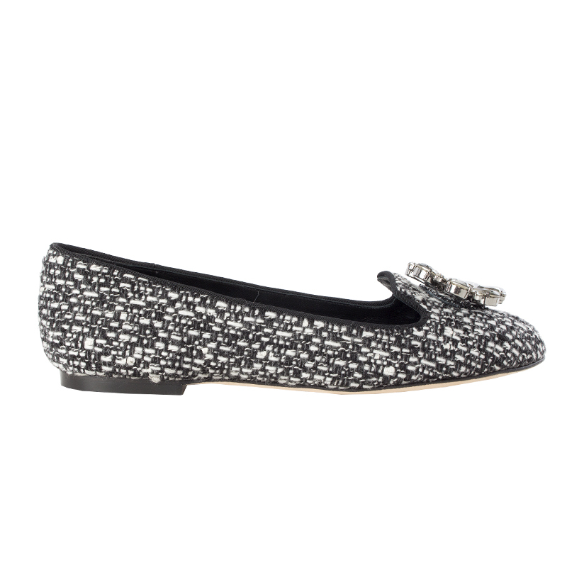 Auth Docle & Gabbana Negro y Blanco Boucle Ballet zapatos sin Taco 38 Auth Docle & Gabbana Negro y Blanco Boucle 38 Ballet zapatos sin Taco 38 Boucle c97213