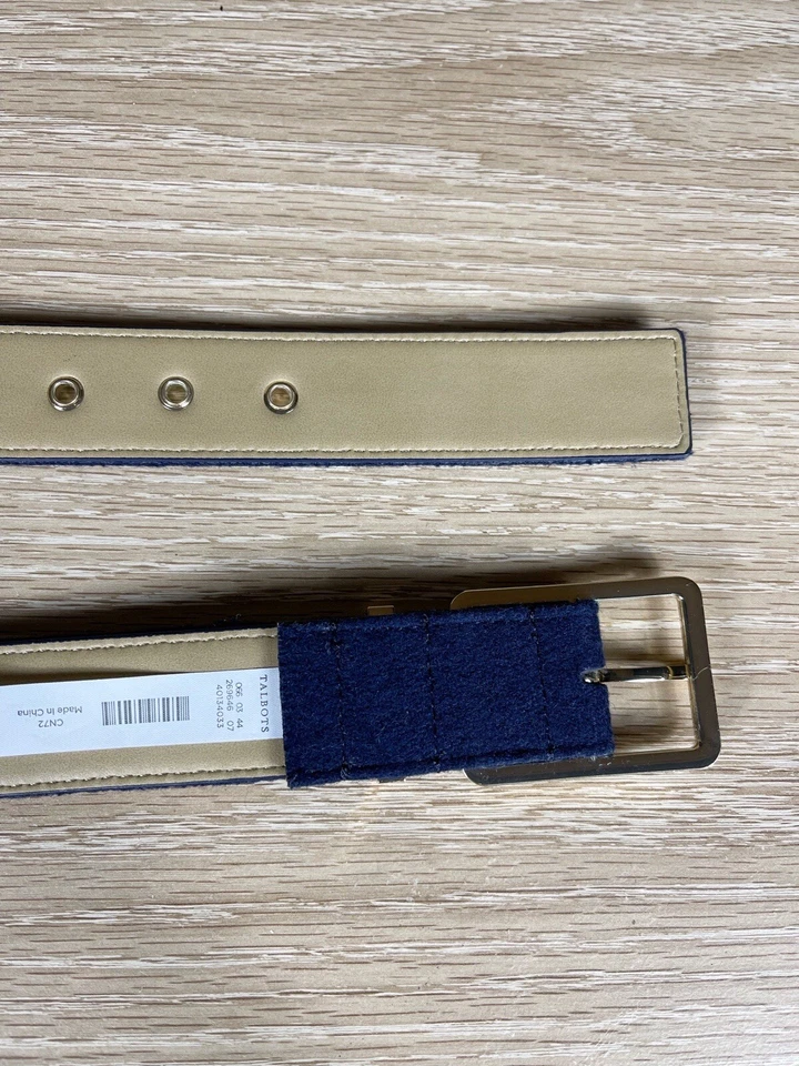 Cinturón Talbots Mezcla Tela Azul y Verde Talla M Foto 3 de 4