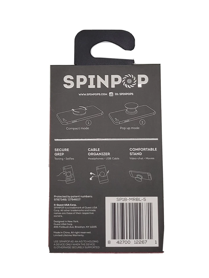 Spinpop Phone & Tablet Holder Grip Kickstand Organizer Push It color Marble ✅️ - Image 4 of 4