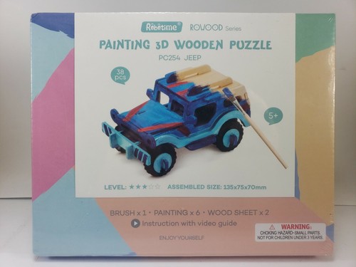 Painting 3D Wooden Puzzle PC254 Jeep 