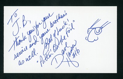 David Hanson Actor Hanson Brother 1977 Slapshot's signed 3x5 SKETCH Card E27533