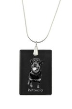 Rottweiler, Rott, Rottie - Crystal pendant with dog, silver necklace with photo,