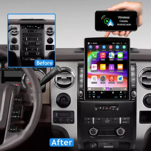 Apple Carplay Android 14 Car Stereo Radio 4+64GB For Ford F150 F-150 2009-2014 - Picture 1 of 15