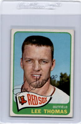 LEE THOMAS 1965 TOPPS #111 HARD SIGNED AUTOGRAPH BOSTON RED SOX *11382