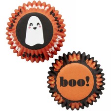 Halloween Ghost BOO Mini Wilton 50 ct Baking Cups Cupcake Liners