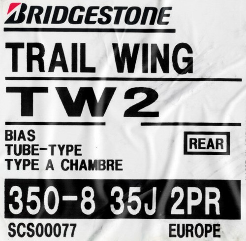Bridgestone TW2 3.50-8 Tyre Tire for Honda Z50 Z50A Z50R Z50J Z50J1 Monkey Bike - Picture 2 of 5