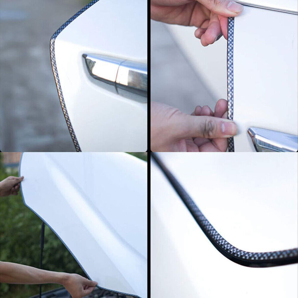 16ft Carbon Fiber Look Door Edge Guard – U-Shape Seal Strip, Scratch Protection For Car Doors