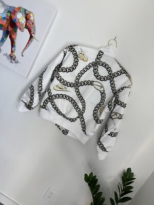 nike sportswear icon clash chain print synthetic fill jacket