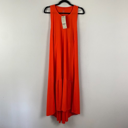 Sweaty Betty Explorer Ace Racerback Midi Dress in Resort Red Size XXL Hi Low Hem