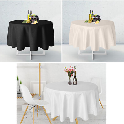 Runde Esstisch Abdeckung Tücher Polyester Tischdecke Weihnachten Hochzeit Party 70''-132''