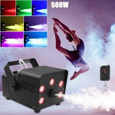 500W Smoke Fog Machine RGB Multi Color LED DJ Party Stage Effect Light w/Remote